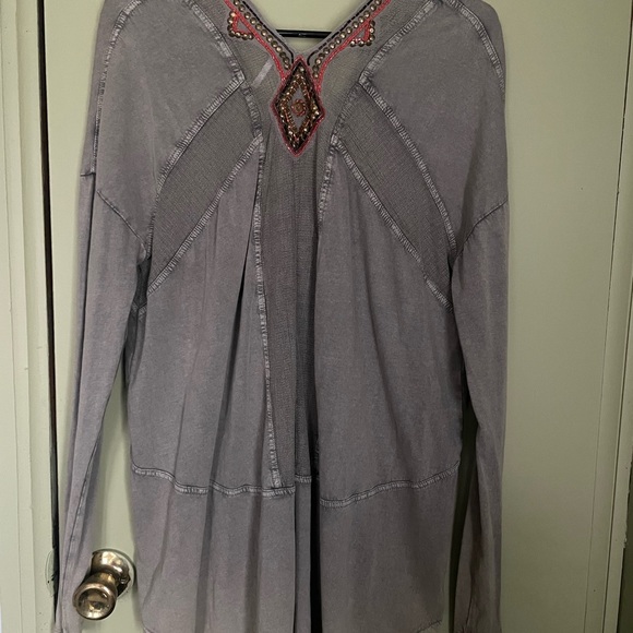 Free People Focus On The Center Women's Beaded V-Neck Tunic Sz S - Picture 8 of 11